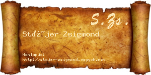 Stájer Zsigmond névjegykártya